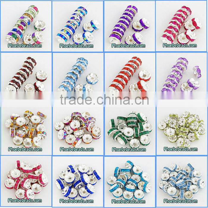 14MM Shamballa Beads Wholesale Red CZ Crystal Rhinestone Disco Ball Round DIY Making Bracelets Necklace Findings