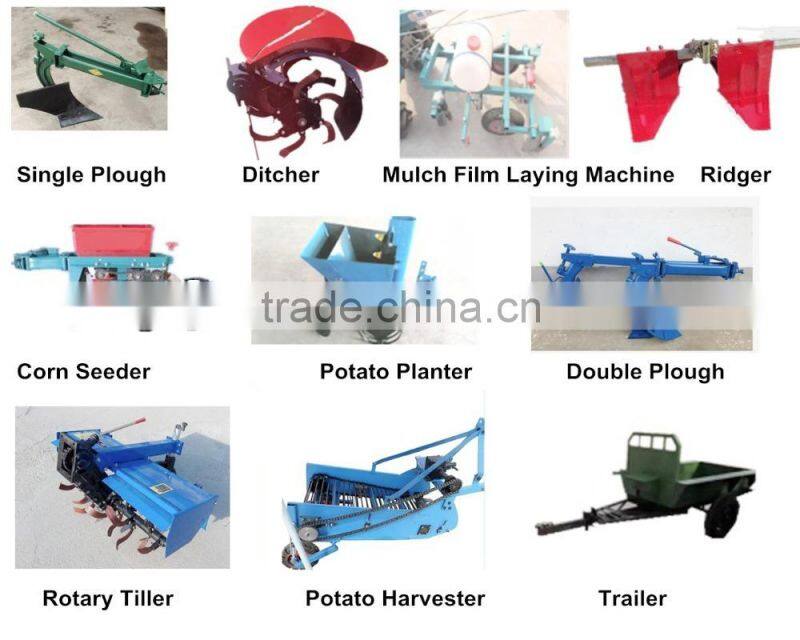 12HP--28HP tractors with furrower, rotary cultivator, disc harrow, potato harvester, flip plow, harrow,
