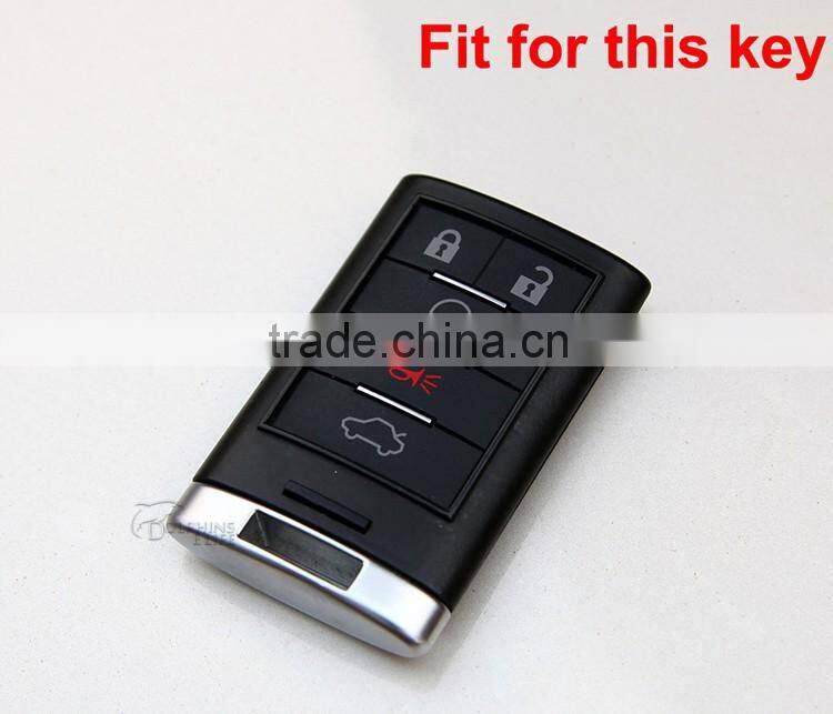 Car Leather Remote Key Cover Case Bag Holder 5 Button Protector Accessories For Cadillac XTS ATSL SLS CTS XTS SRX