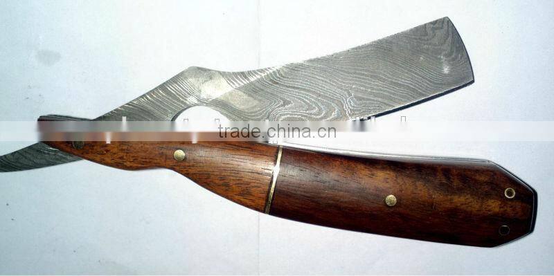 Damascus stainless steel straight Shaving Razor