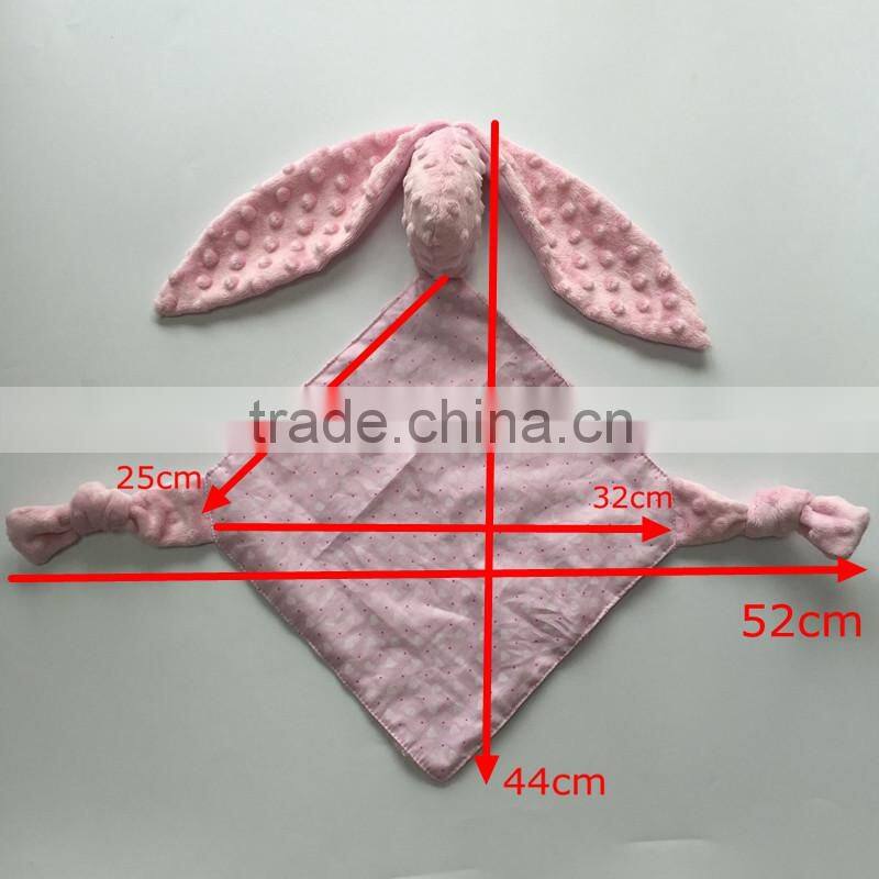 High Quality Yellow Bunny Blanket Security Blanket Made of Minky Dot