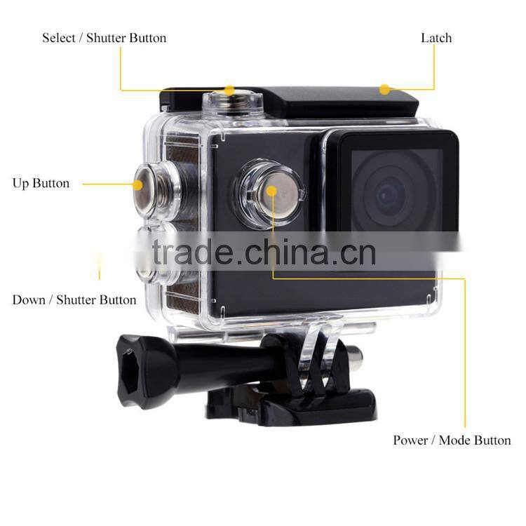 2.0 Inch LCD 720P HD 90 Degree Lens 30M Waterproof Helmet Camera Sports DV