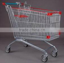 210L galvanize and powder European shopping trolley with castor