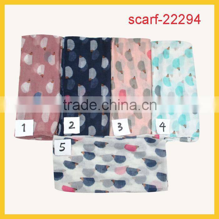 fashion print 100% polyester scarf in big size of 110*190cm