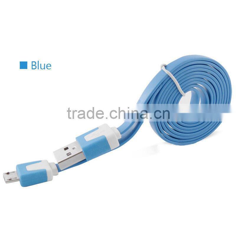 Colorful Flat Micro USB Cable for Galaxy HTC Blackberry