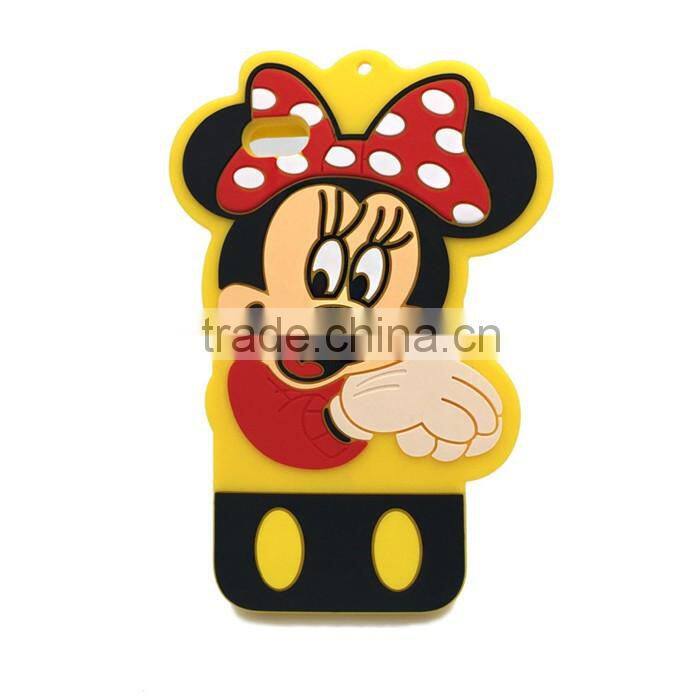 Minnie mouse shape silicone phone case for huawei,3D cover silicone phone case for huawei,cheap silicone phone case for huawei