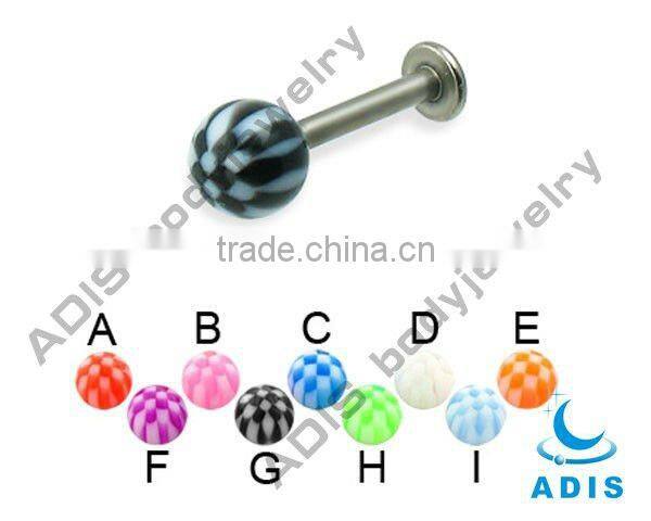 Fashion piercing custom wholesale colorful acrylic lip labret ring