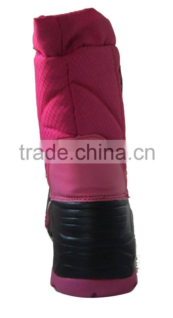 2016 new design eva rubber outsole pink snow boot for girl