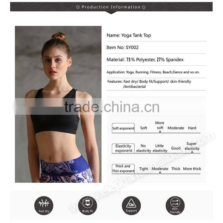 Sports sexy bra breathable with cross belt padded sports yoga bra