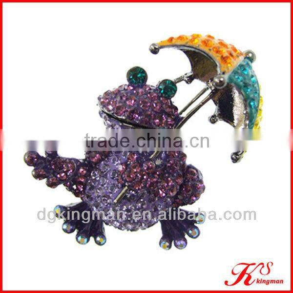 Frog And Umbrella Enamel Brooch Pins For Little Girl