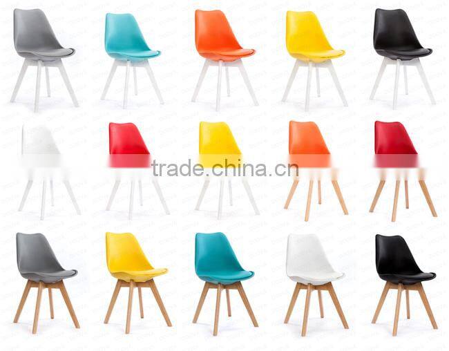 PW072 plastic back with leather seat plastic chair cushion