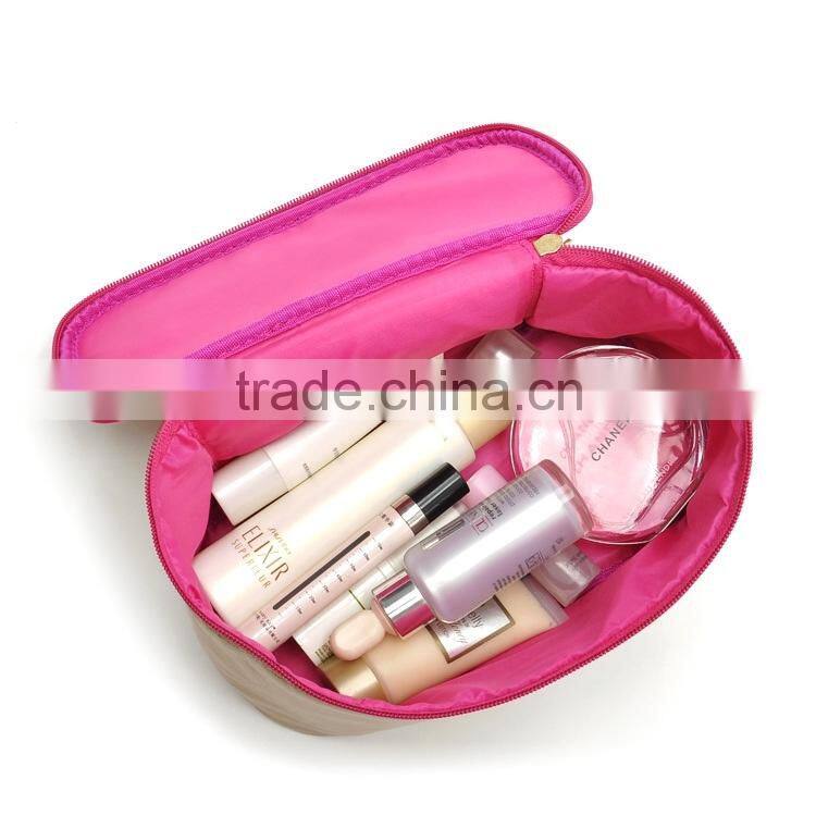 Golden large capacity cosmetic carry case,make up pouch with handle