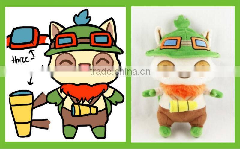 Custom animal toy/crochet knitted hats animal/best made toys stuffed animals from china/stuffed animal teemo