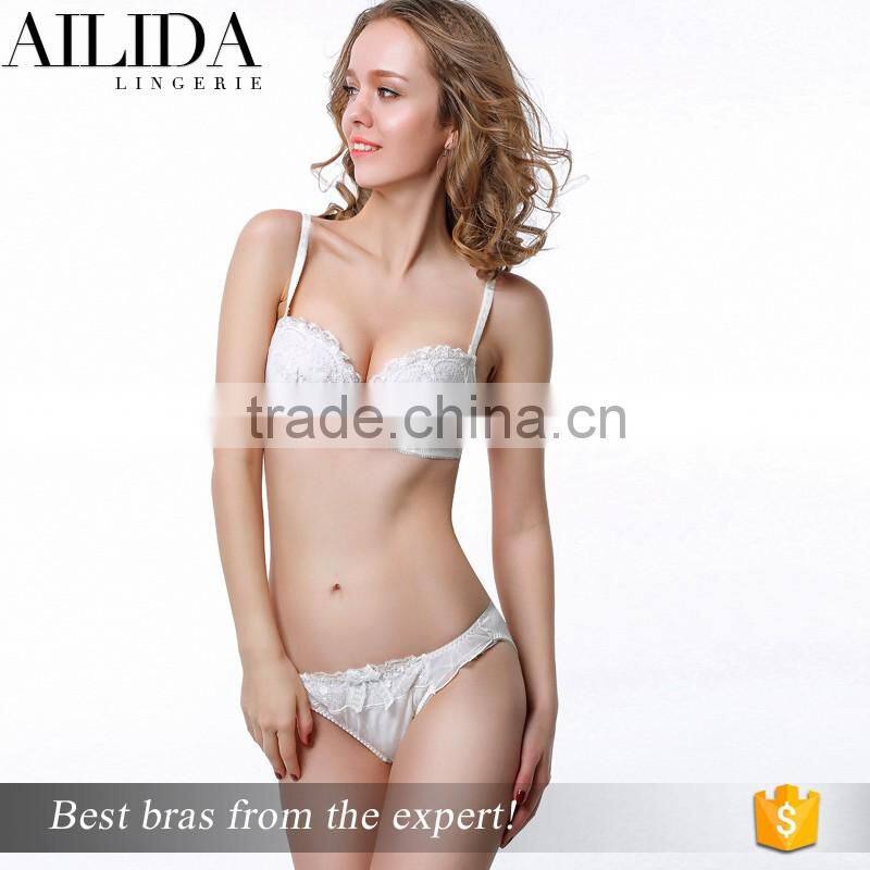 Ailida Hot Sale Lace High Quality Classic Solid Color Lace Trim Push up Bra