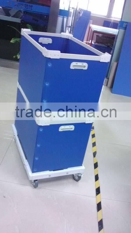 Top quality pp corrugated moving box with wheels