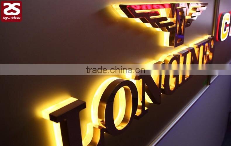 Factory direct sale outdoor 3D illuminated sign backlit stainless steel led signage