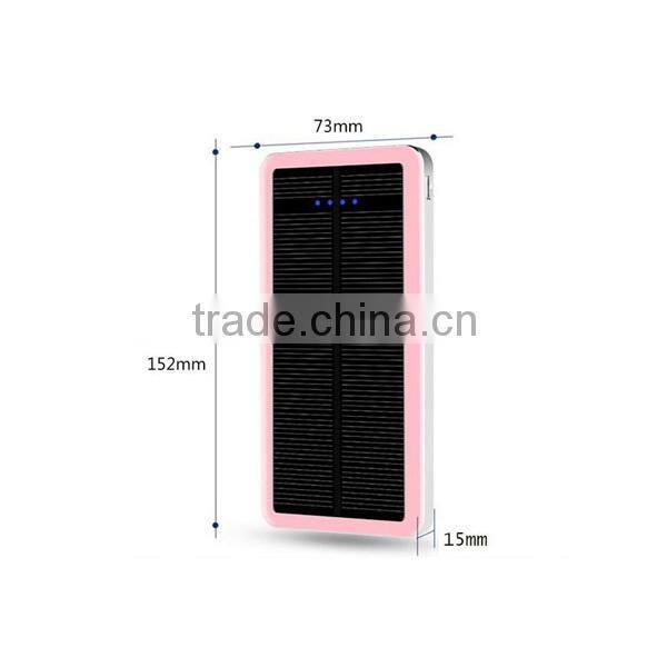 Hot 2015 promotional gifts 6000mah solar power bank portable charger with LED light