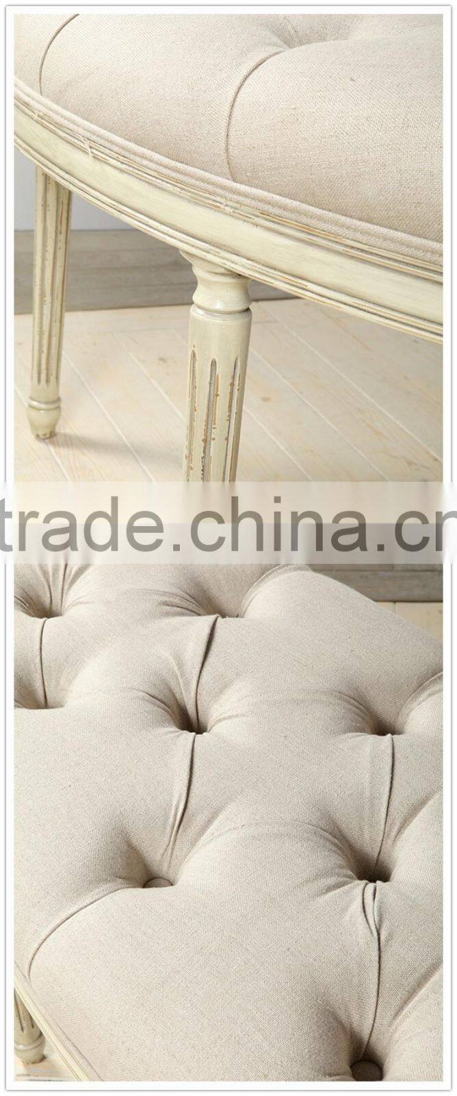 Moon American rustic solid wood furniture ottoman