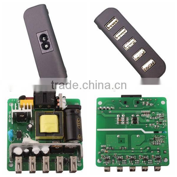 Most popular wall 5V 2A usb multi charger with 5 USB ports
