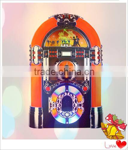 wooden radio cd player jukebox with built in speaker