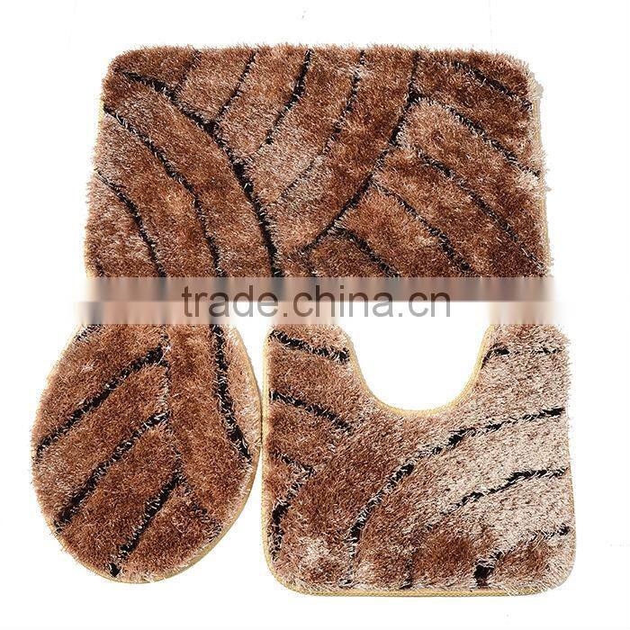 shaggy silk polyester carpet for bath room