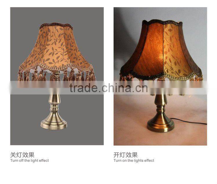 Luxury Table Lamp With Brown Color Fabric Cover