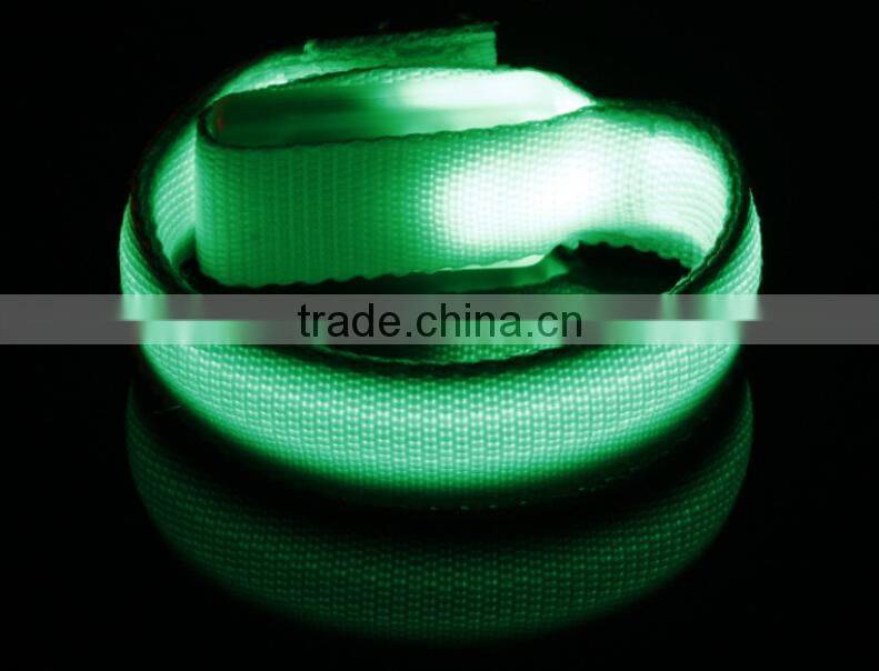 Yiwu Wholesale Low Price Profitional Gift Colorful Fashion Customized Nylon LED Flash Wristband