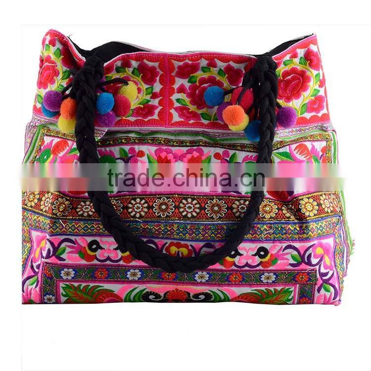 Top quality embroidered shoulder bag Vietnam embroidery bags