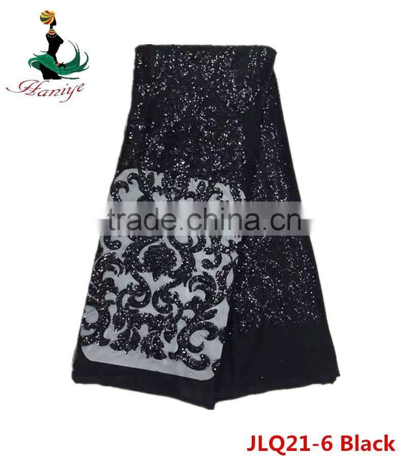 Haniye JLQ21-1/2016 Shining embroidery french tulle lace / laces fabric nigerian african style with sequins