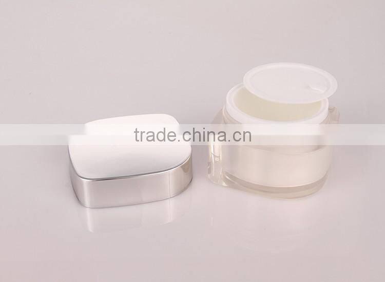 2016 best-selling flat-side shape plastic jars, acrylic cream jars