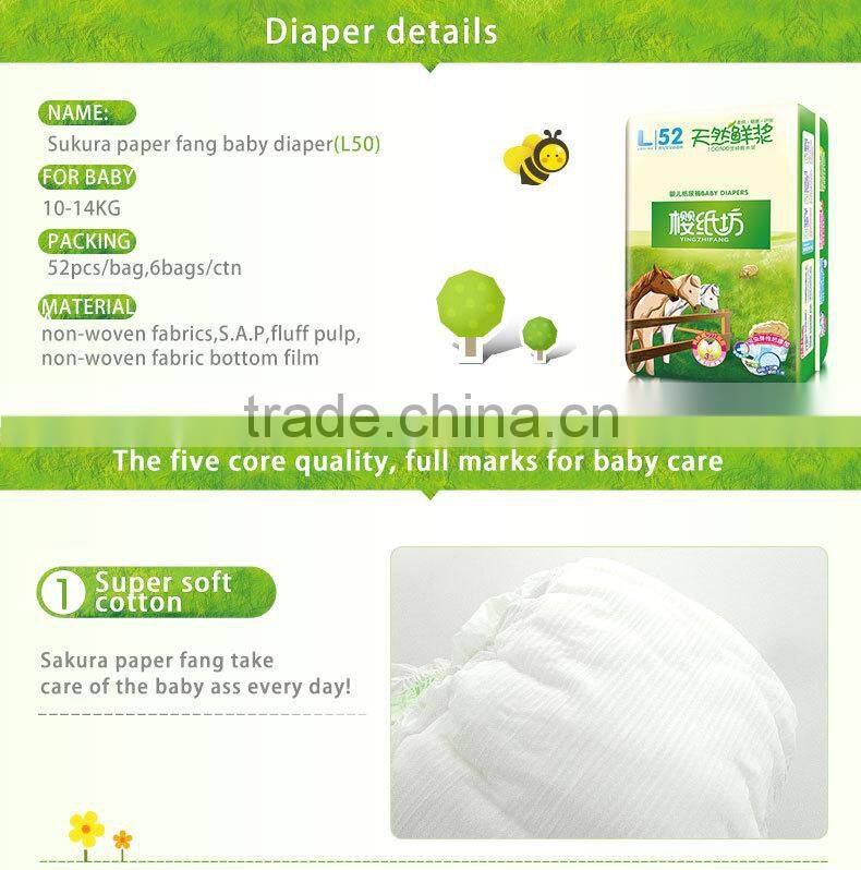 Popular classical cartoon pattern disposable baby diaper