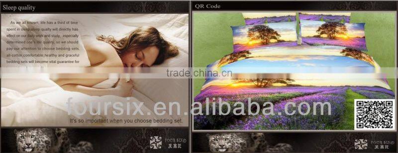 2014 new design 3d effect bedding set 100% cotton luxury fabric textile