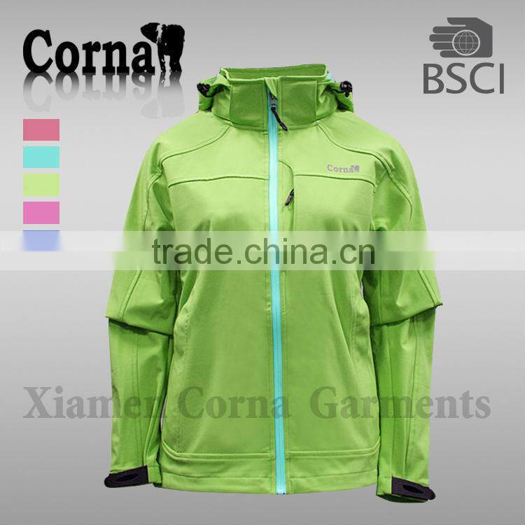 2016 New style windproof hiking softshell jacket women