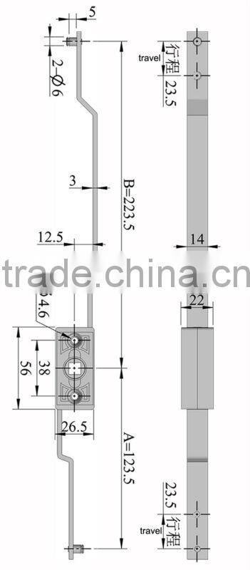 Multi points cabinet lock