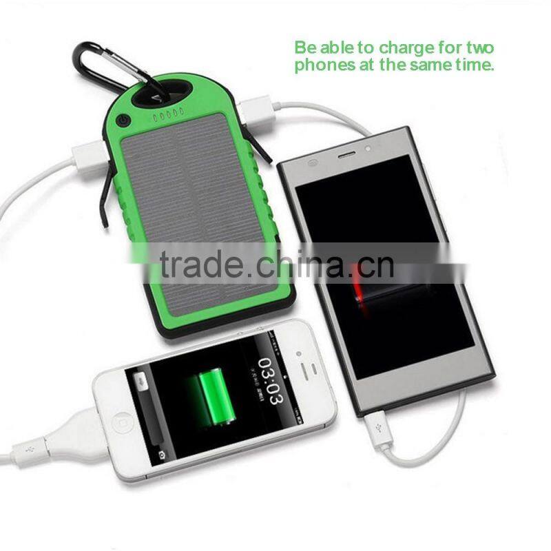 Solar Mobile Power Supply 4000mah Dual USB Solar Power Bank Emergency Charger Backup Battery