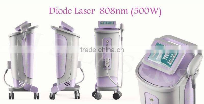 500W strong Power!!! 808 nm diode laser hair removal machine /diode laser hair device / diode laser machine