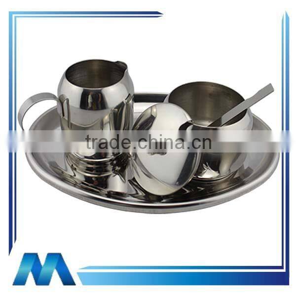 stainless steel cream and sugar set