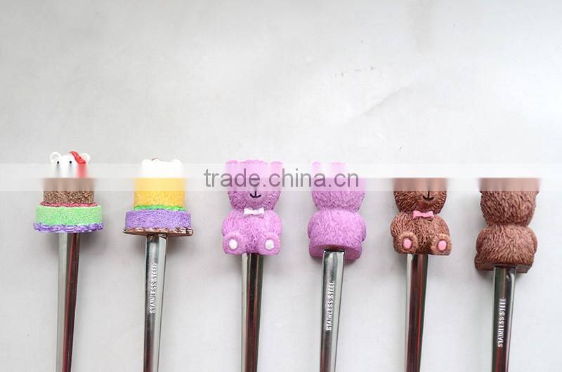 Puppet poly head decorated Unique Product Factory Manufacture Custom Design OEM Craft Polyresin cutlery