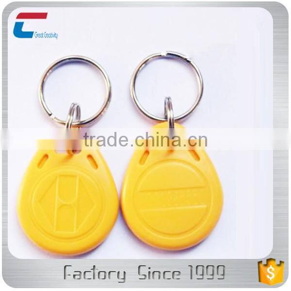 ABS 125khz rfid keytag 13.56mhz rfid keyfob tag for hotel door access control systems