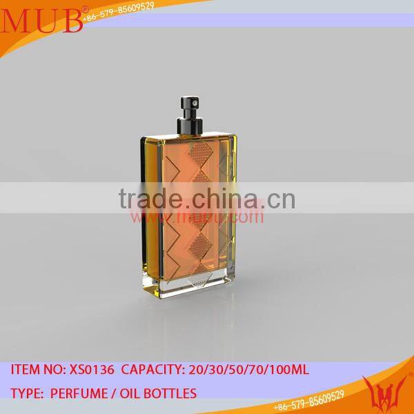 20/30/50/70/100ml Newest Design Hot Sale Glass Perfume Bottle,square perfum bottle
