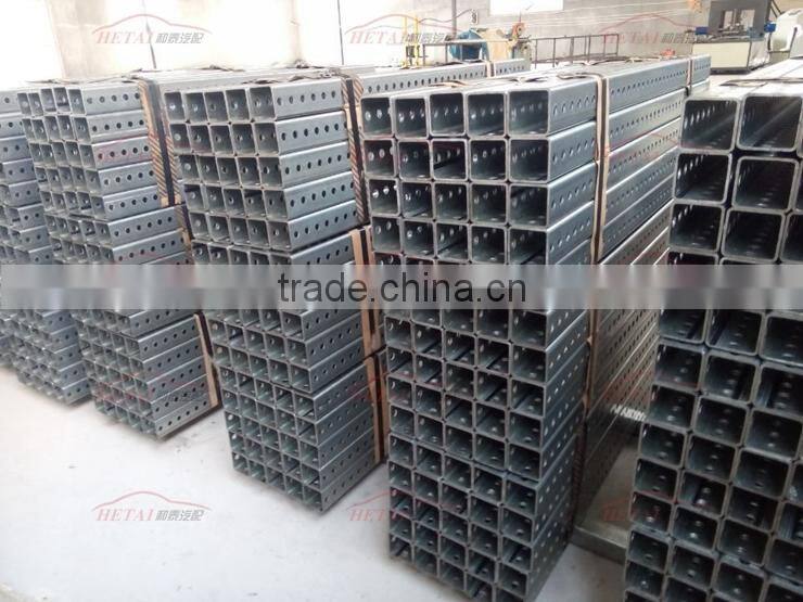 Galvanized square steel road sign post with holes