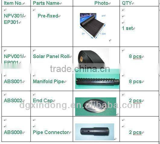 Solar thermal collecting for water heating,EPDM heater,low cost,1.33*3m