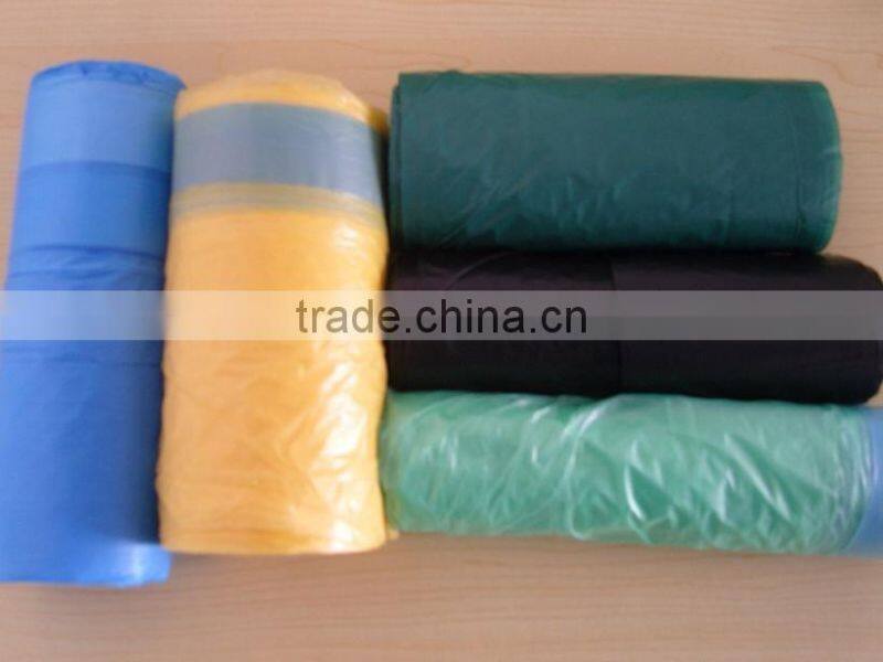 ldpe/hdpe garbage bag with drawstring on roll