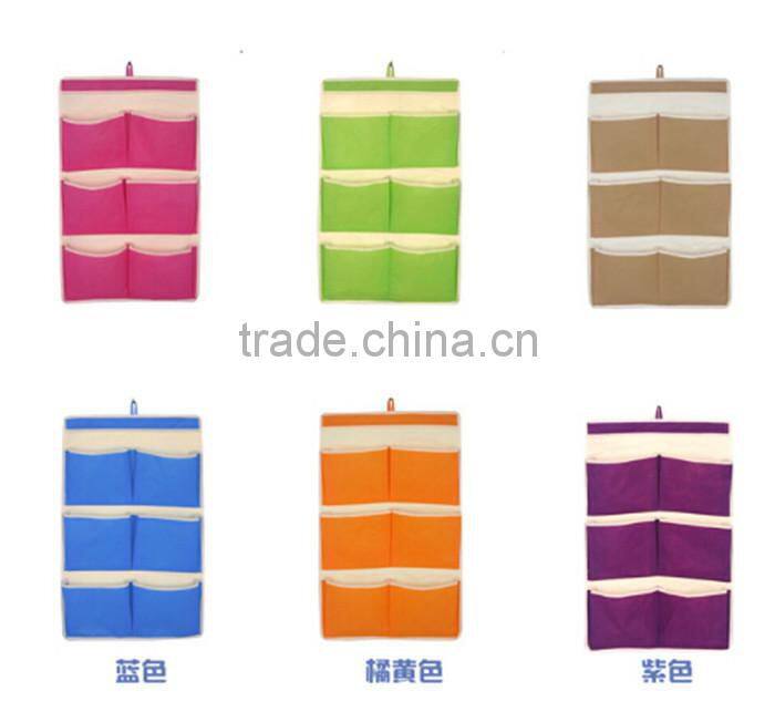 foldable non-woven Fabric Hanging Wall Pocket, environmental storage hanging bags