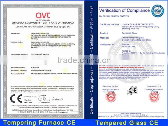 CE&CCC automatic Energy saving jet convection curved/flat tempered glass production line