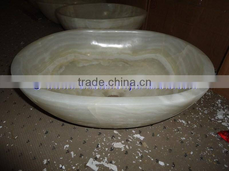 Top Quality PURE WHITE ONYX OVAL SHAPED SINKS AND BASINS