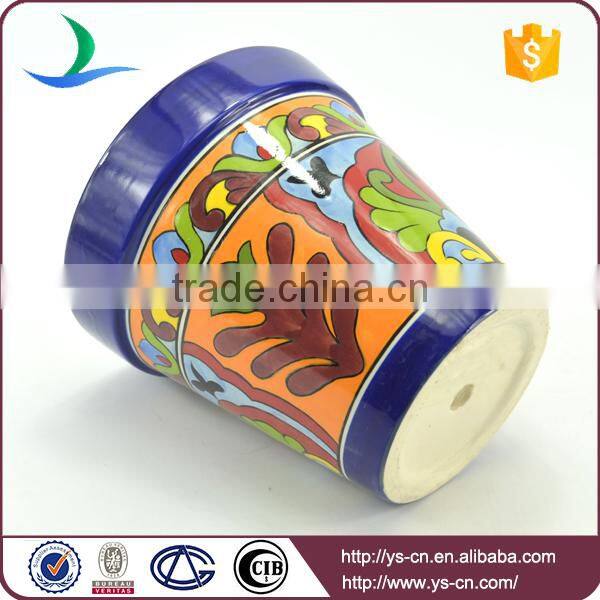 YSfp0007-01Colorful round shape ceramic plant pot for garden