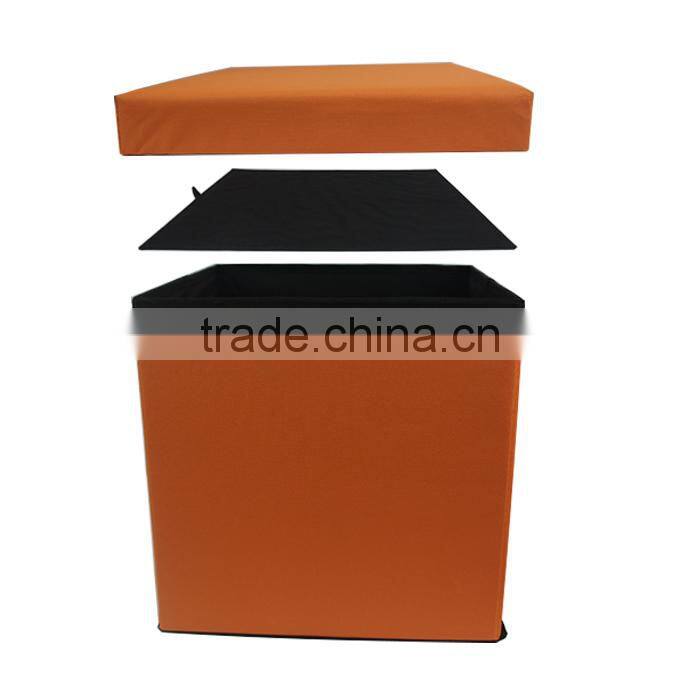 Solid Orange Color 600D Polyester Household Storage Foot