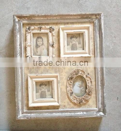 Home decor Type very thick handmade wooden collage photo frame with resin decor