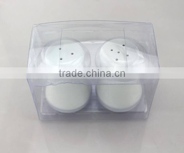 Customized logo wholesale white ceramic cruet pots, salt and pepper shaker set